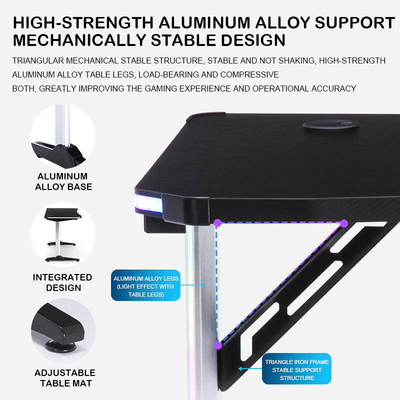 Dowinx Gamaing Desk A1 RGB - Black 110cm x 60cm x 75 Dowinx Gamaing Desk A1 RGB - Black 110cm x 60cm x 75
